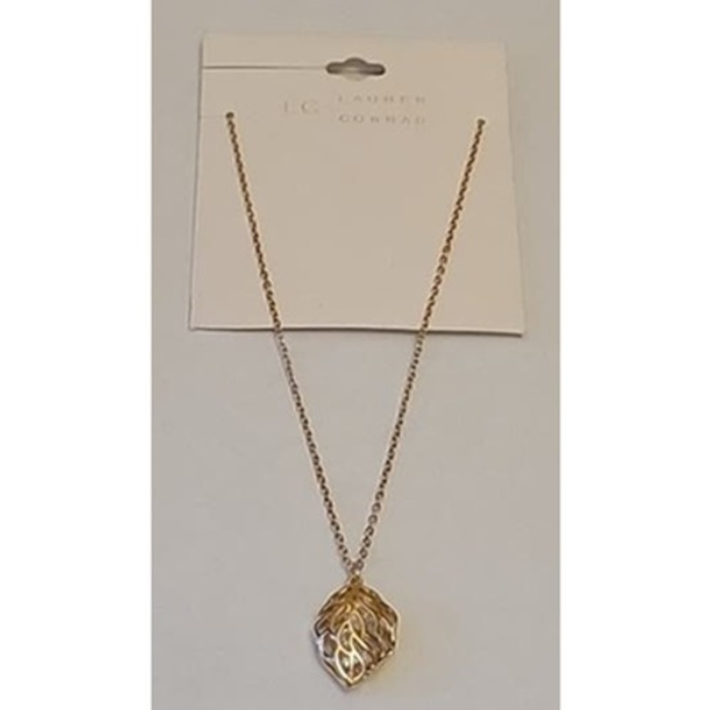 NWT Gold Tone Filigree Pendent Filled with Iridescent Beads Feminine Delicate